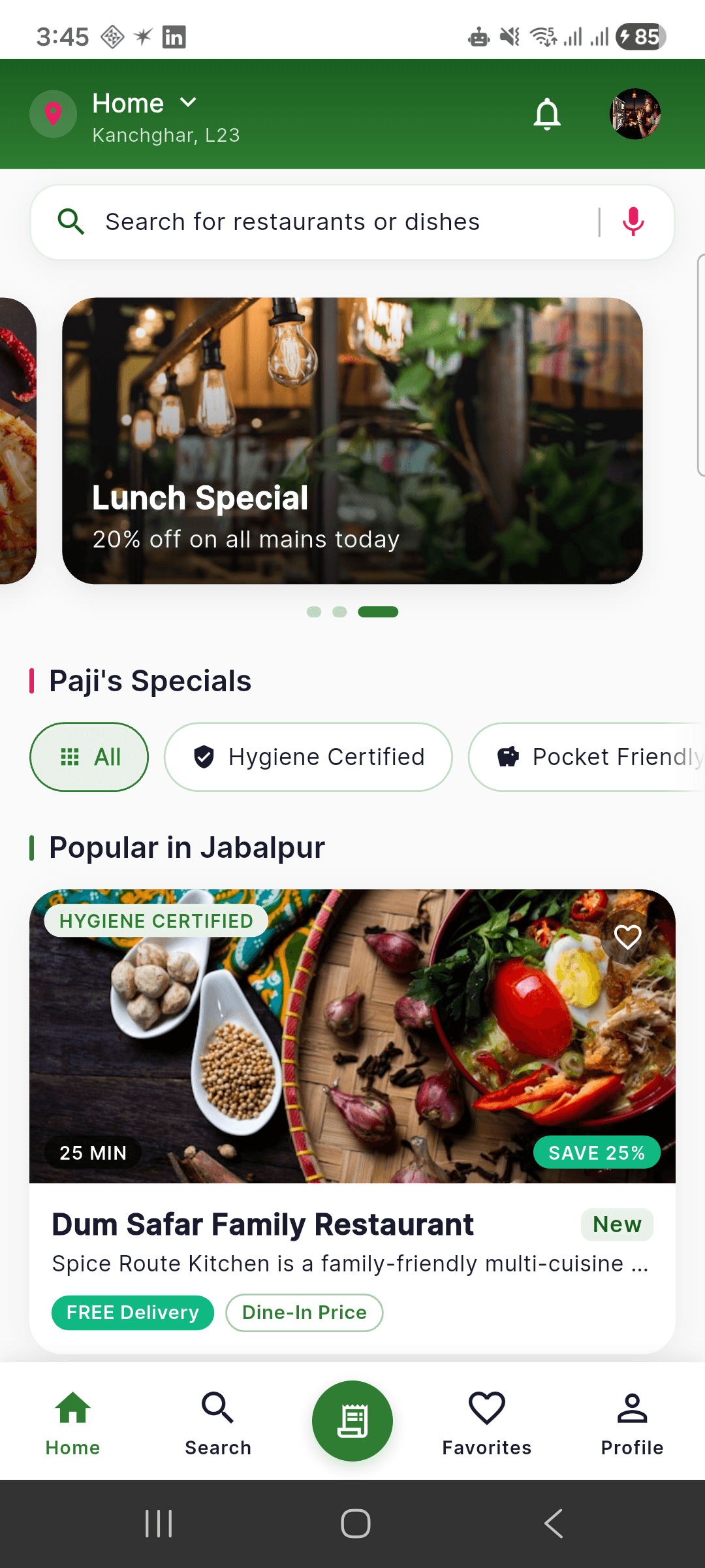 Happy Paaji app home screen